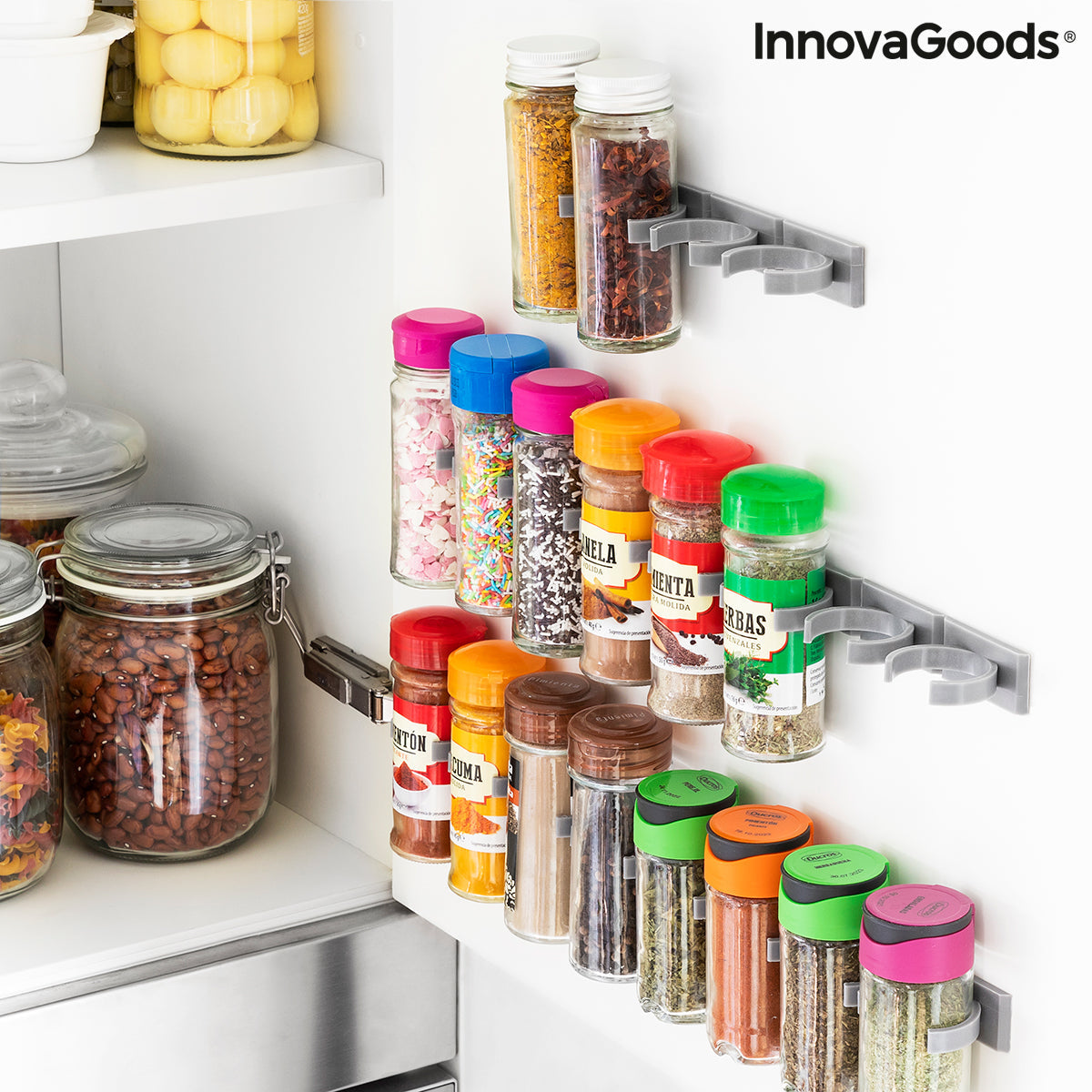 Organizador de Especias Adhesivo y Divisible Jarlock x20 InnovaGoods